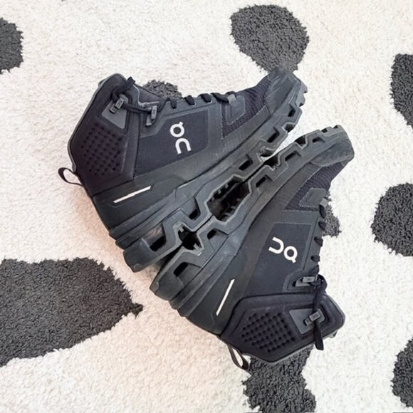 On Cloudrock 2 $220 Womens US Size 5 Black Waterproof All Terrain Hiking Boots - Picture 6 of 15